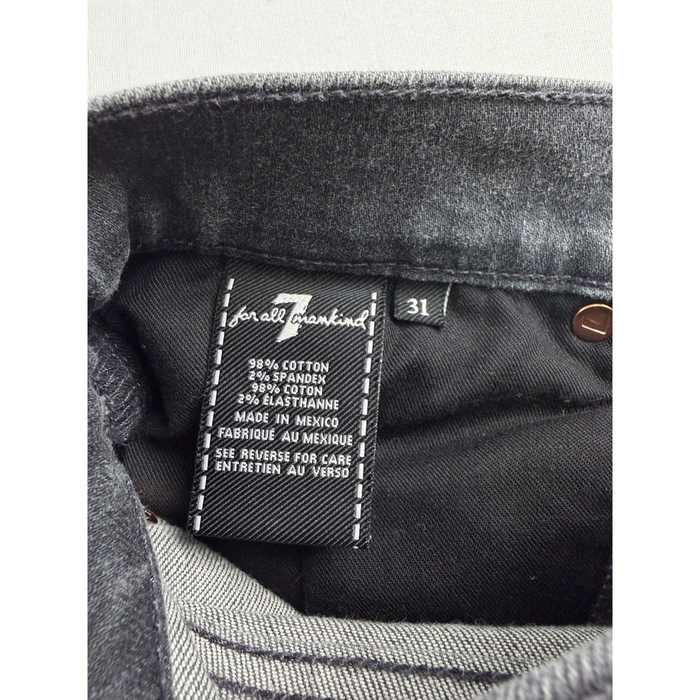 7 For All Mankind Slimmy Jeans Womens Gray Distressed Slim Fit Denim Size  31 - Picture 9 of 15